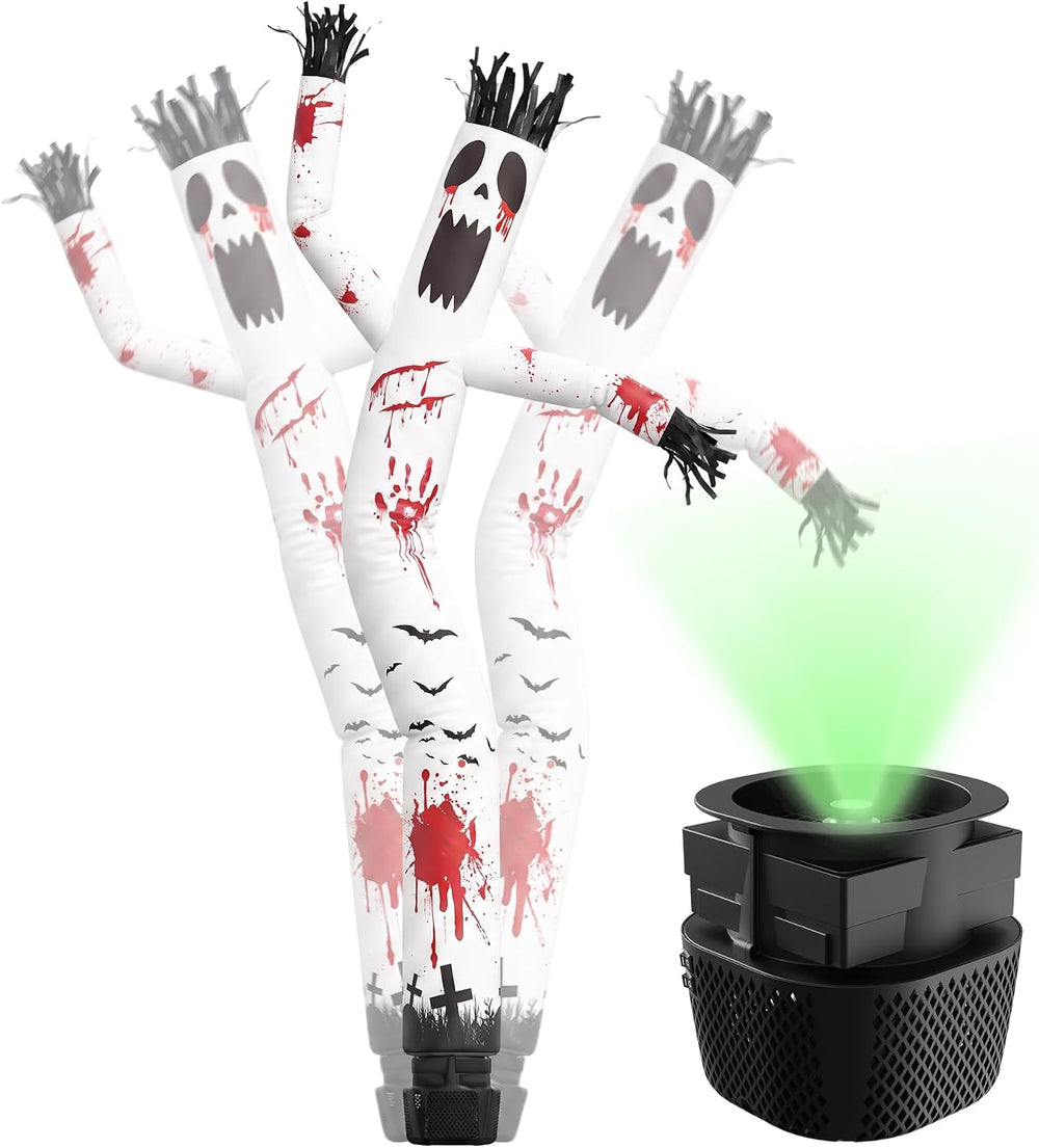6 ft Halloween Ghost Inflatable Waving Tube Man with Blower 45W+Spotlight