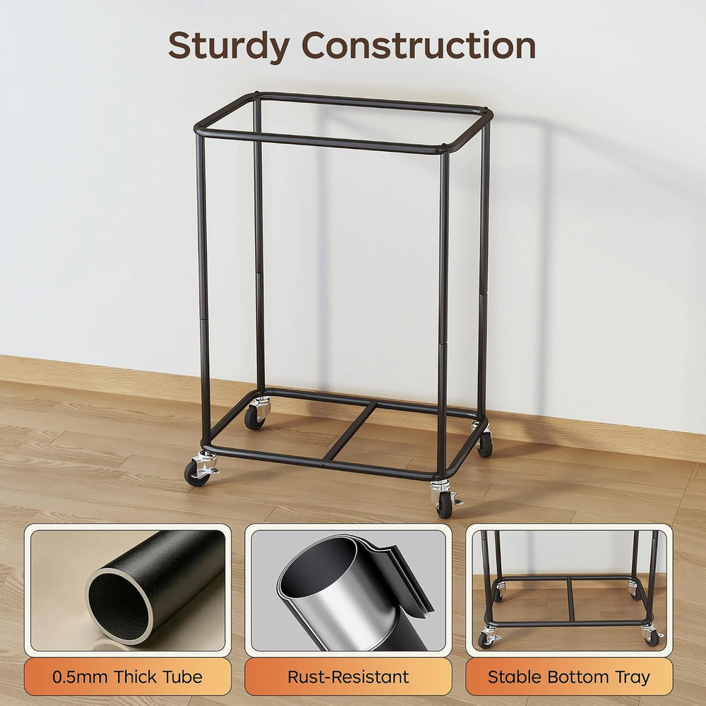 Homeiju 2-Section 180L Large Laundry Hamper with Wheels, Rolling Laundry Bask...