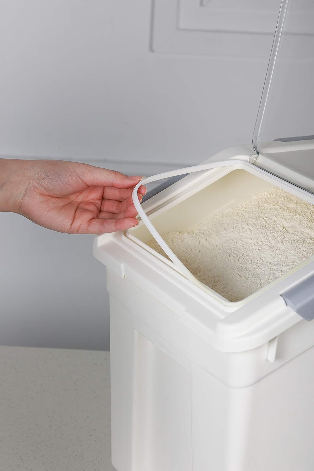 EonTone Flour Storage Container 25 Liters (30 Lb) Pack-6 with Lockable Lid W...