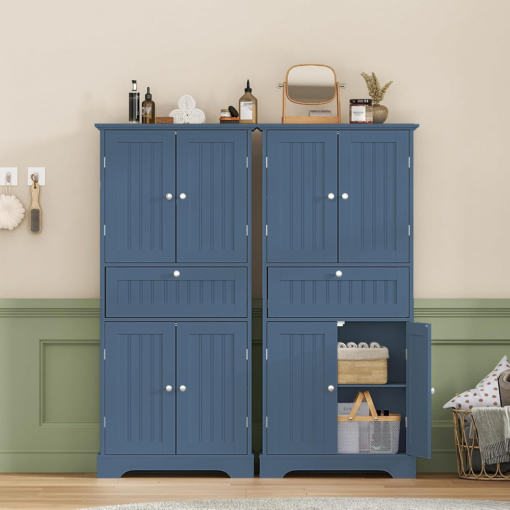 ChooChoo 51" H Bathroom Floor Cabinet with Drawer and Adjustable Shelves