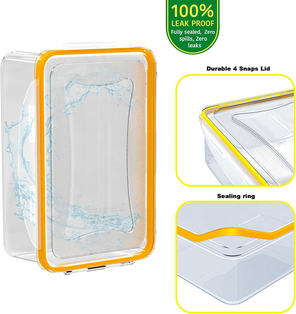 70 Pcs Large Food Storage Containers with Lids Airtight-2500ML to Small Box,T...