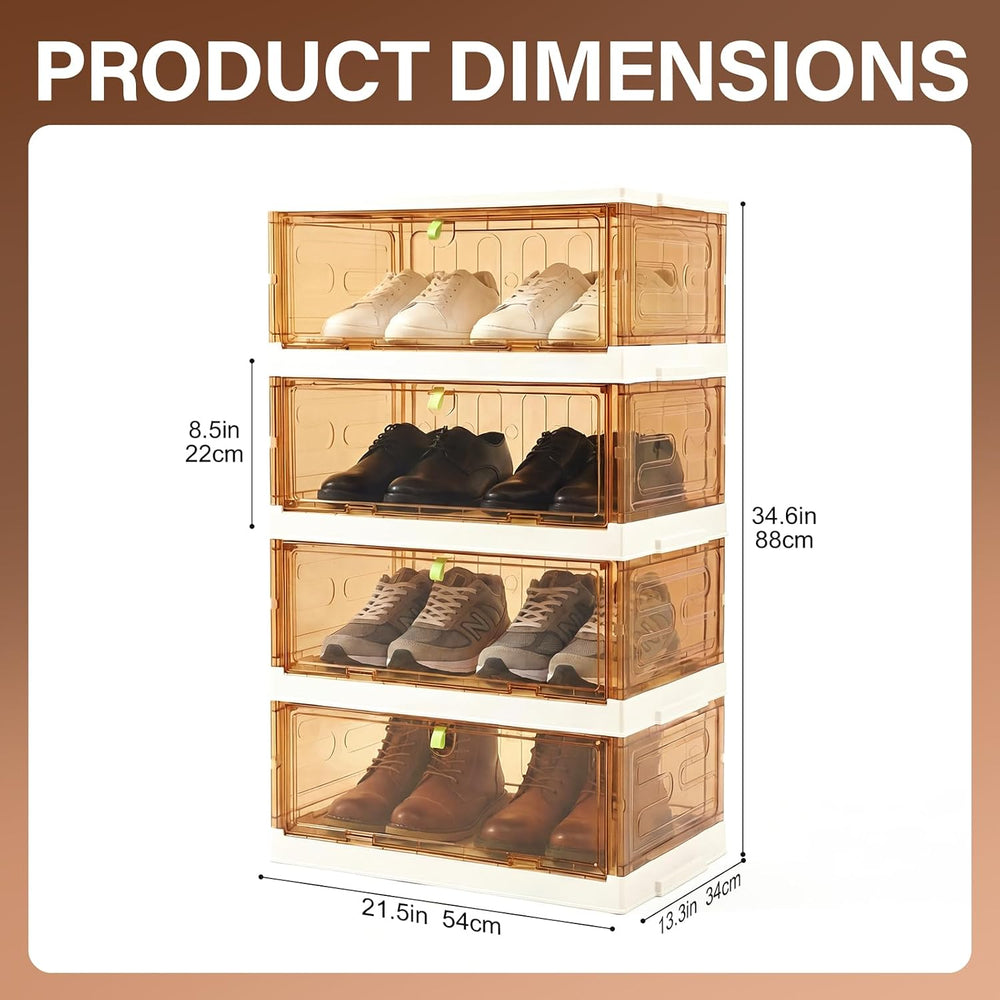 Shoe Rack Organizer for Entryway/Closet,Stackable Magnetic-Door Shoe Boxes,Fo...