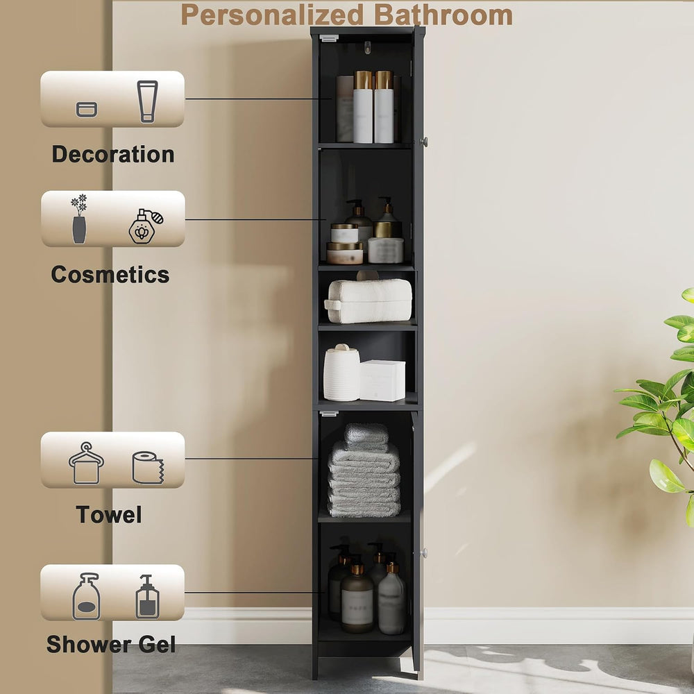 ChooChoo Narrow Bathroom Storage Cabinet with Light, Space Saving