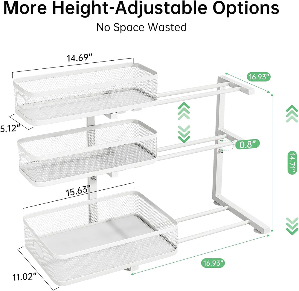 3-Tier Under Sink Organizer, Pull Out Cabinet Organizer for Kitchen & Bath
