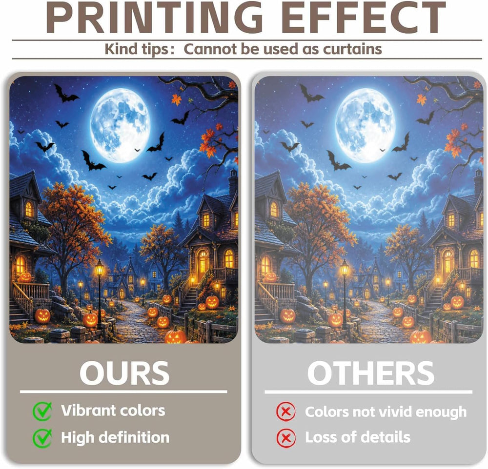 Happy Halloween Backdrop 10x8ft Full Moon Night Scary Street Background