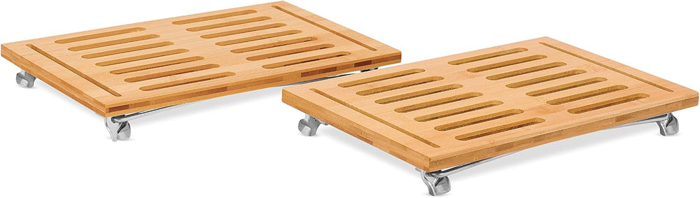 Internet's Best Stacking Utility Shelf, Bamboo 2-Tier Cabinet Organizer, ...