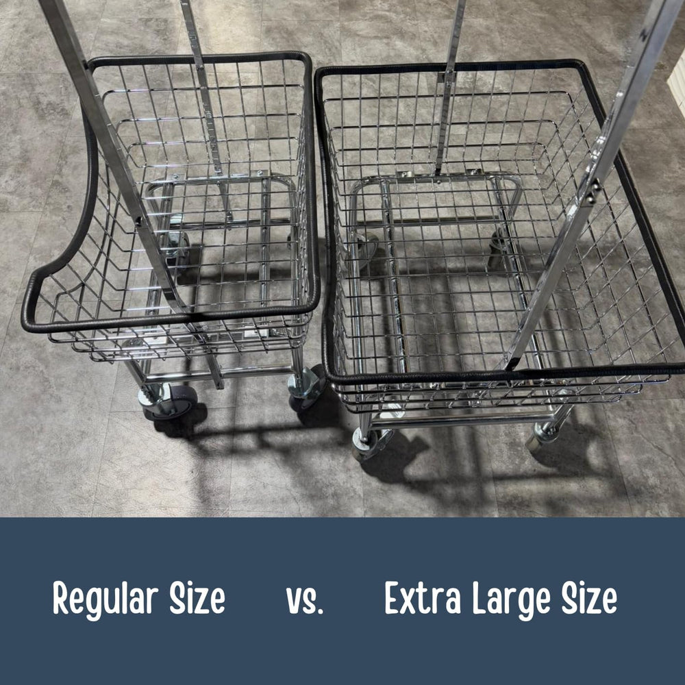 LVP Big Brother Commercial Laundry Cart with Dual Pole Rack 3.25 Bushels (Chr...