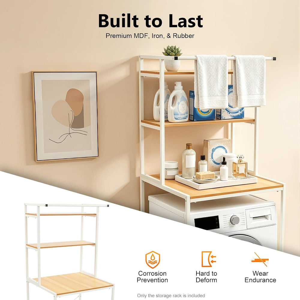 Over Washer and Dryer Shelves 3 Tiers Laundry Room Storage Organizer Floor St...