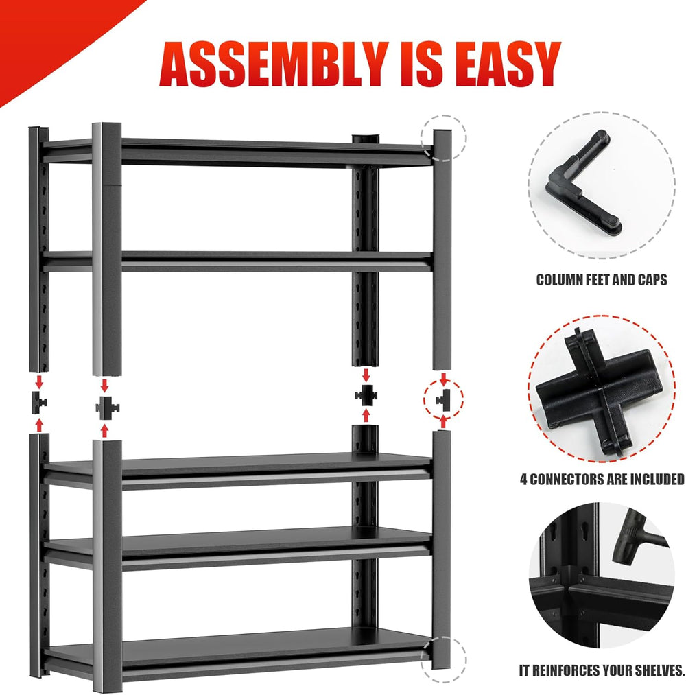OLLRRACT 5-Tier Garage Shelving Heavy Duty, Metal Storage Shelves, Rack