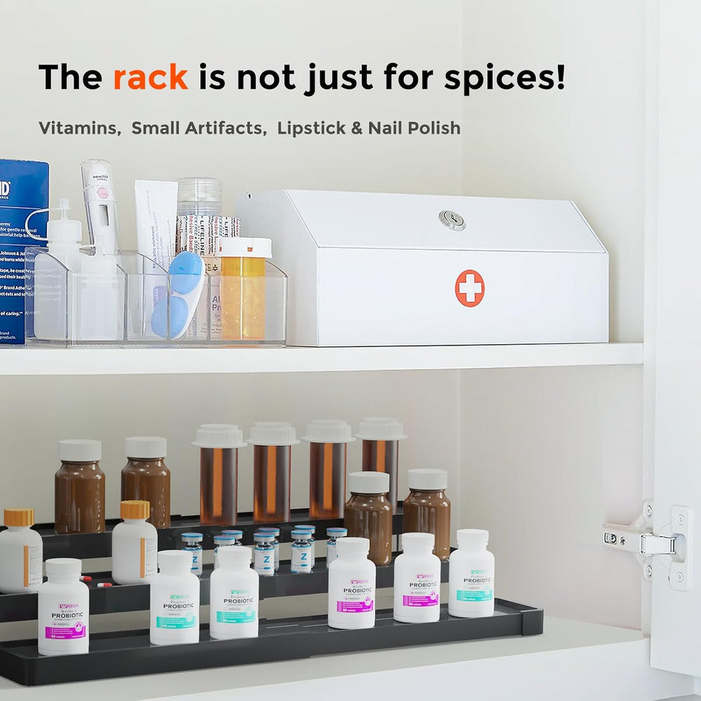 2 Pack Expandable Spice Rack Organizer for Cabinet - 3 Tier Adjustable Cabine...
