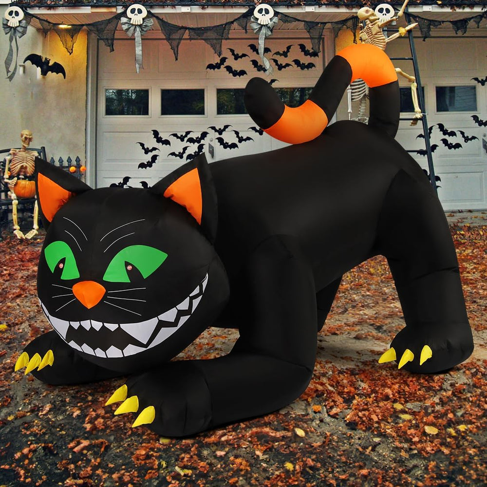 COMIN 6 FT Halloween Inflatables Black Cat Outdoor Decorations Blow Up Yard L...