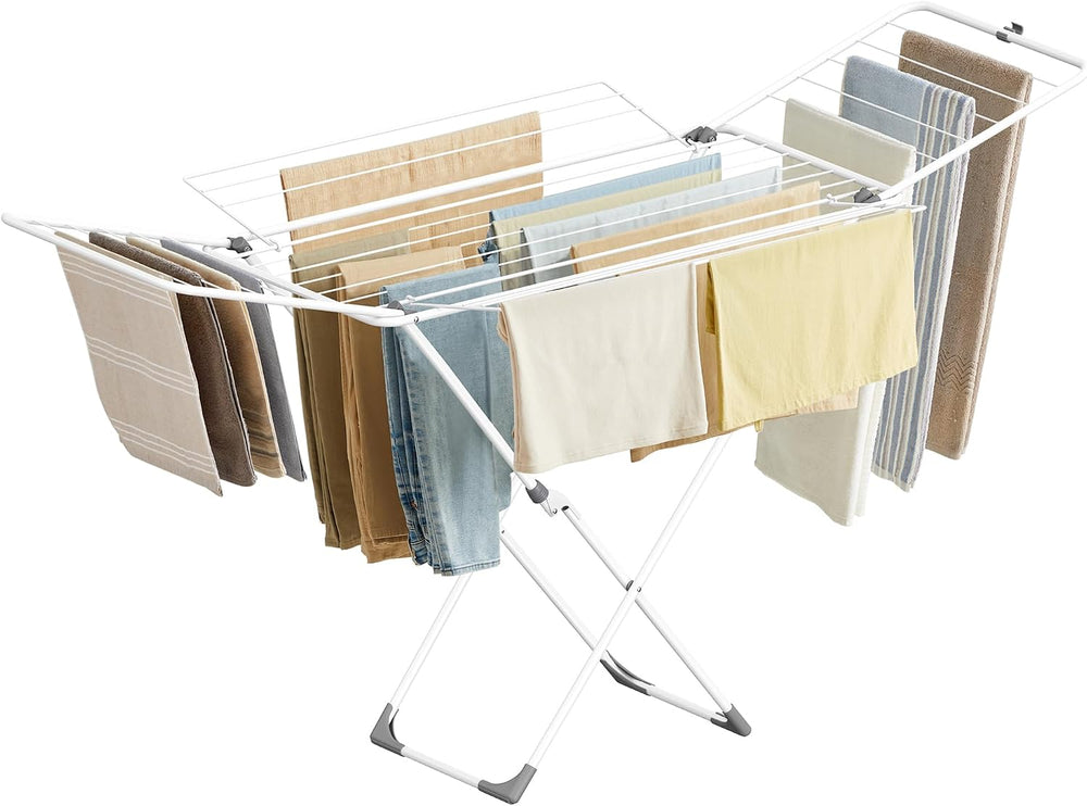 SONGMICS Clothes Drying Rack, Metal Laundry Drying Rack, Space-Saving,