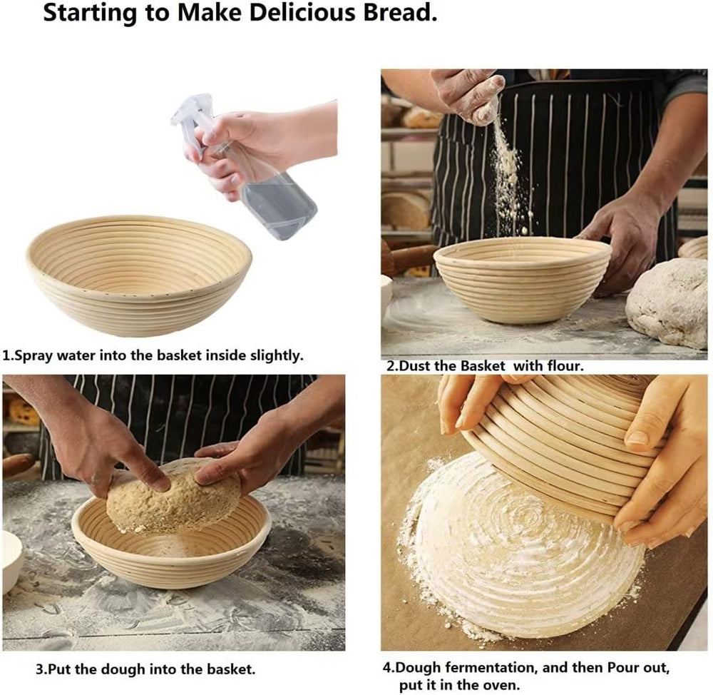 7 inches Round Banneton Basket for Bread Proofing, Dough Proofing Bowls with ...
