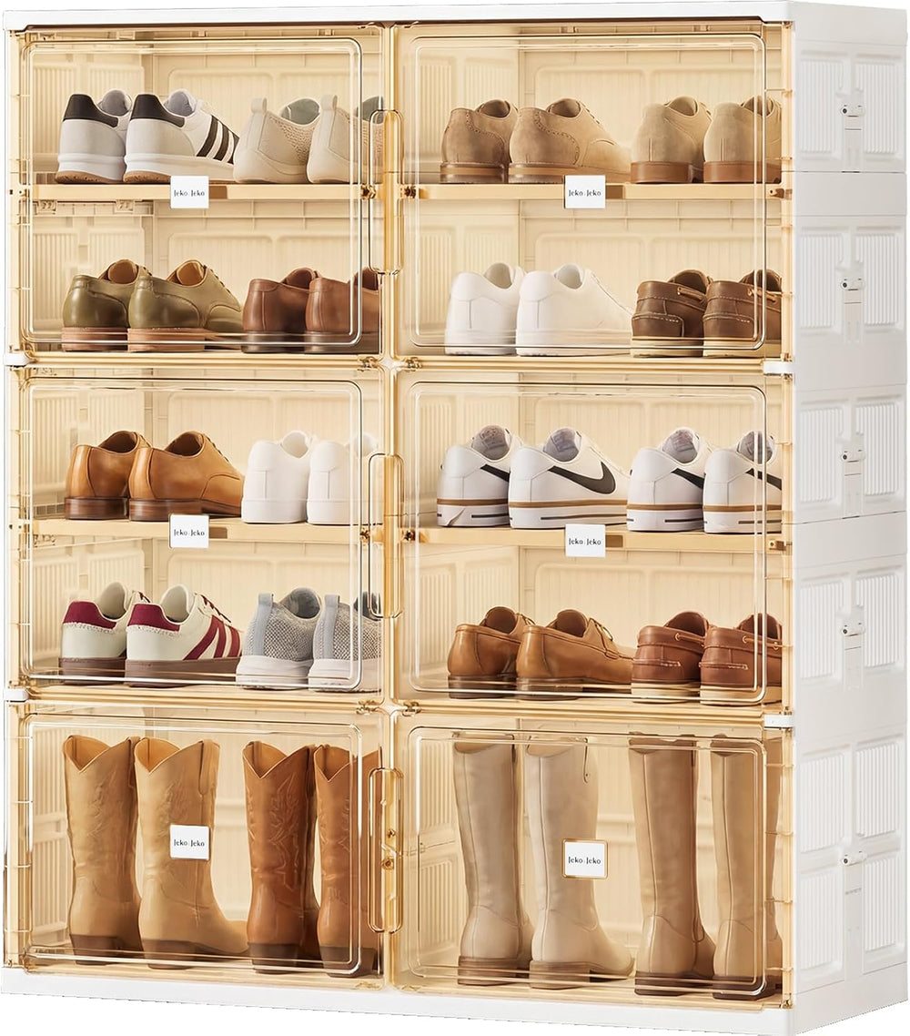 JEKO&JEKO 5 Tiers Foldable Boot and Shoe Storage Rack Cabinet for Closet ...