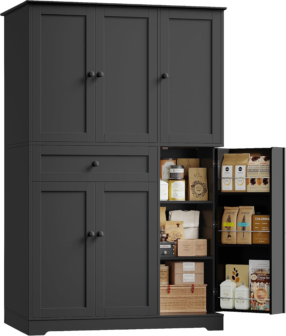 HOSTACK 68" Tall Kitchen Pantry Storage Cabinet with Doors & Shelves...
