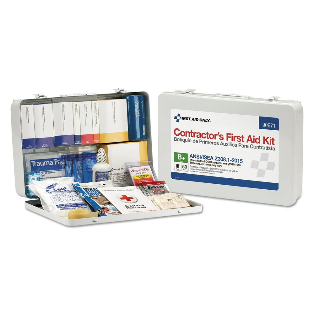 First Aid Only 90671 50-Person ANSI B+ Contractor's Emergency First Aid K...