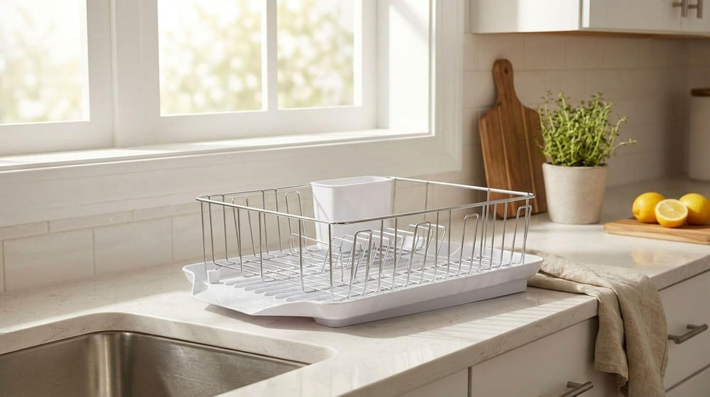 Farberware Classic Large Rust Resistant Full Dishrack with Removable 3 Compar...