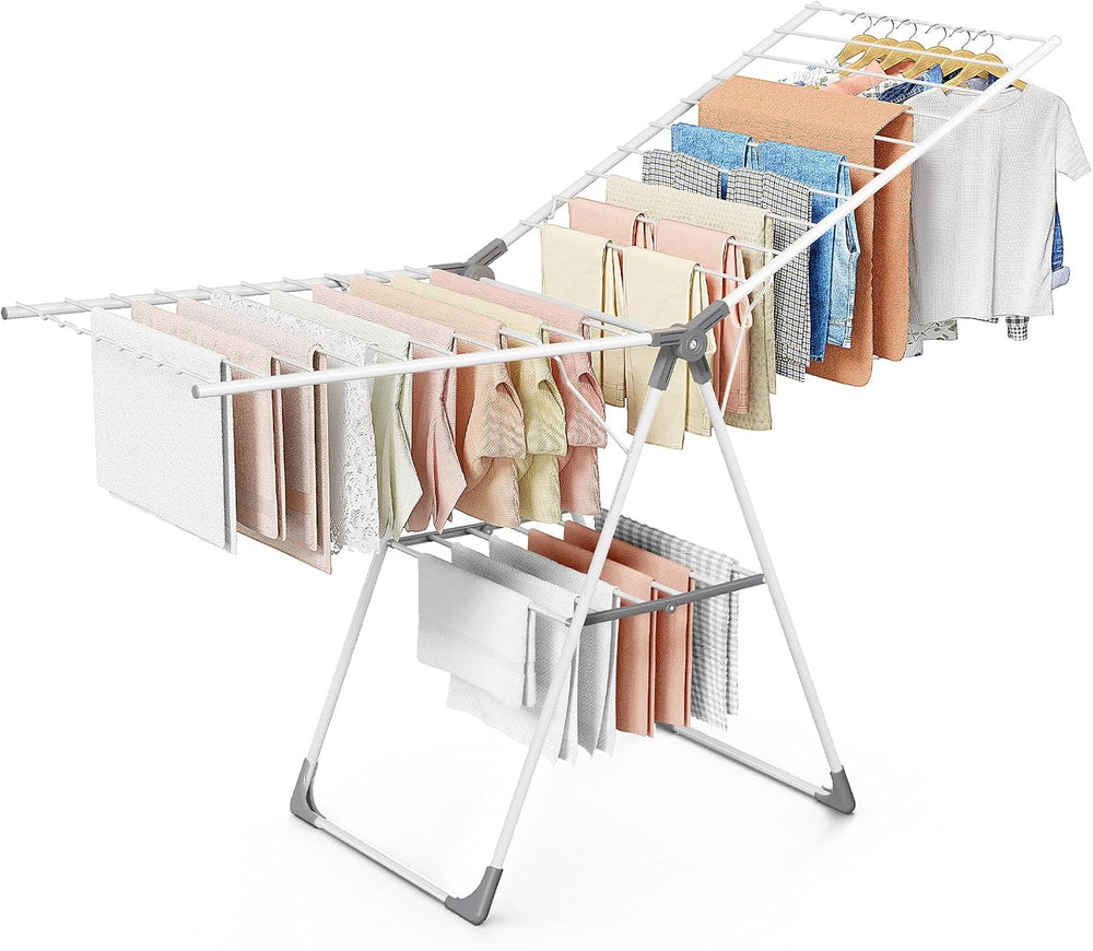 Clothes Drying Rack, 69.5" Adjustable Wings, Foldable Design