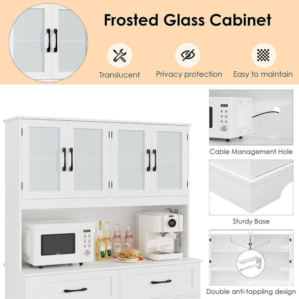 BOTLOG 71" Large Pantry Storage Cabinet with Microwave Stand