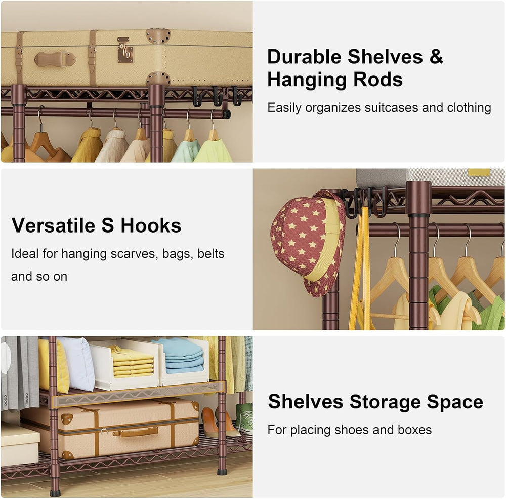 E3 Heavy Duty Garment Rack 4-Tier Freestanding Closet Organizer System