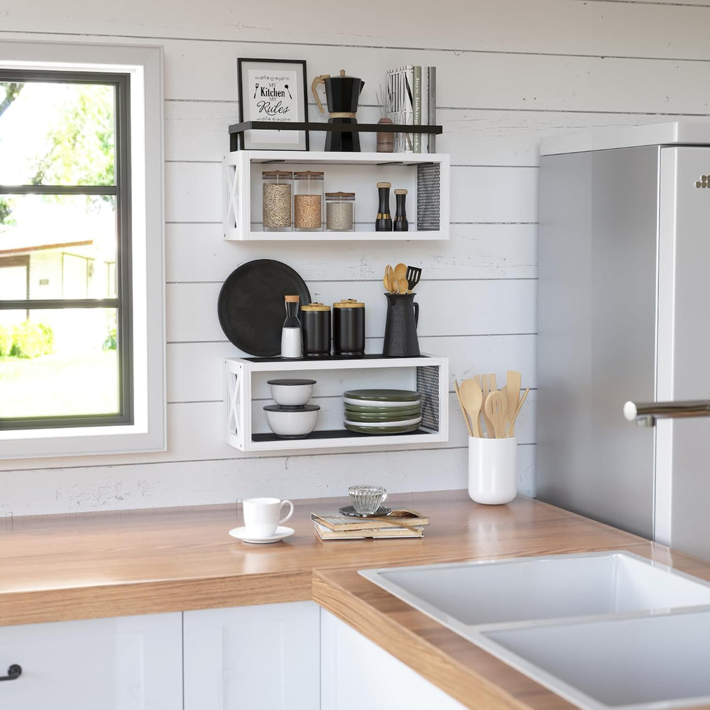 RICHER HOUSE Floating Shelves Bathroom, Wall Mounted Shelf Over Toilet