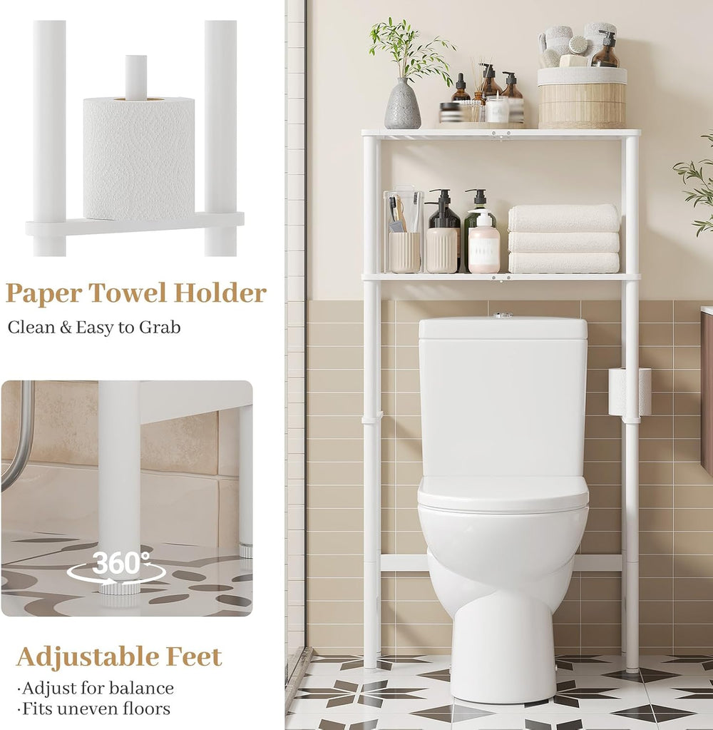 Over The Toilet Storage, Freestanding 2-Tier Bamboo Bathroom Shelves, Above T...