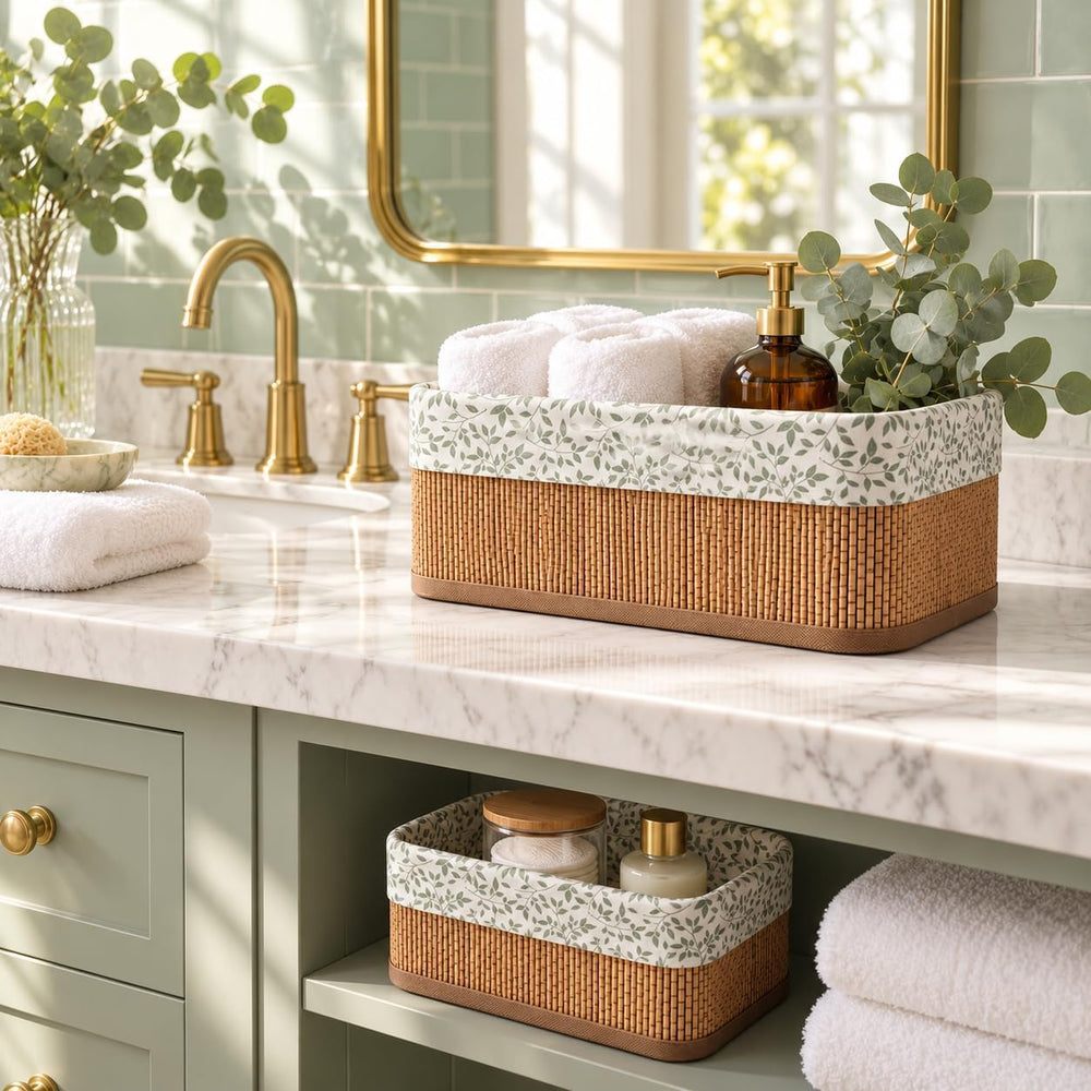 4-Piece Wicker Storage Baskets for Organizing