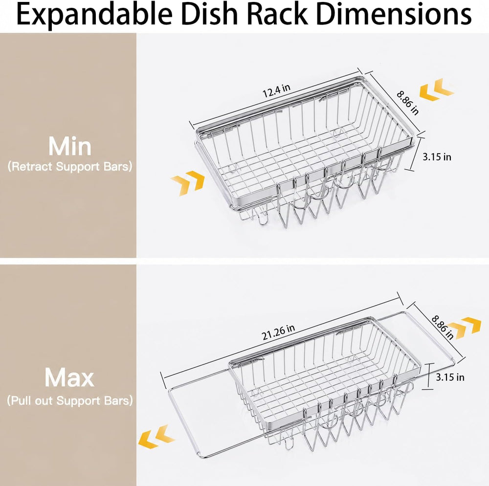 Dish Drying Rack, 2 Pack Dish Drainer with Cup Holder