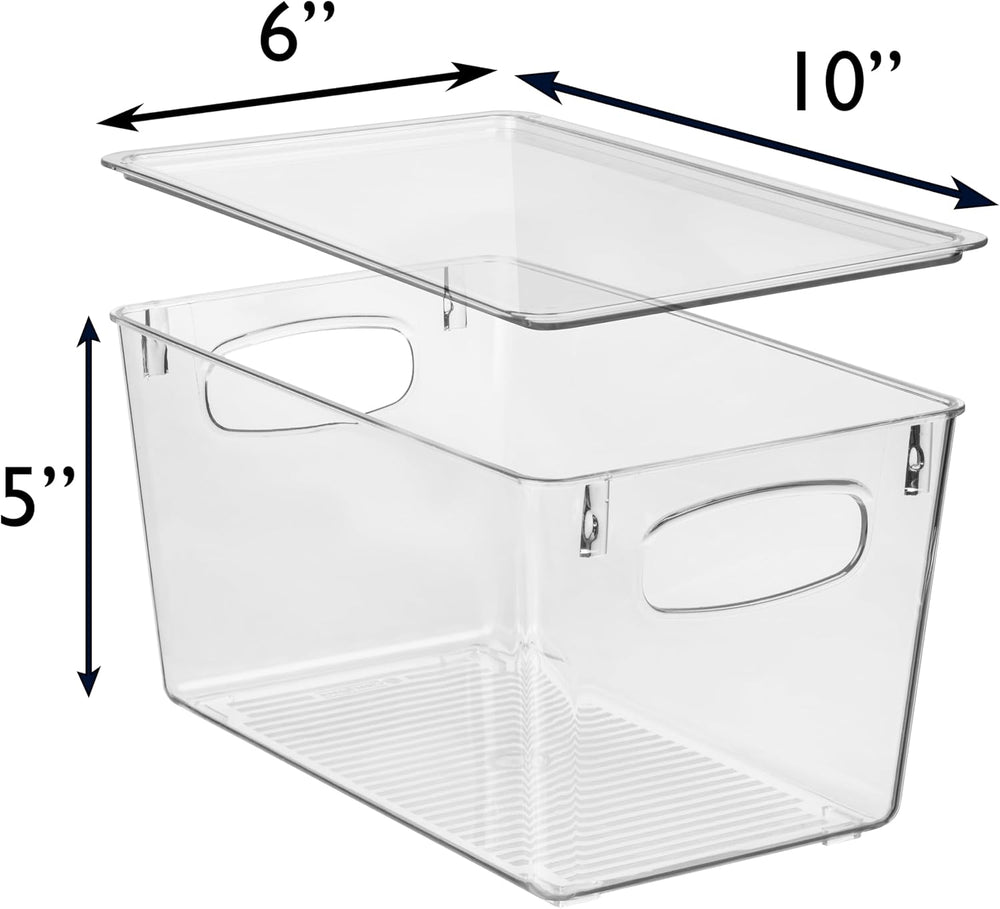 ClearSpace Pantry Storage Bins with Lids for Kitchen & Fridge, 6 Pack