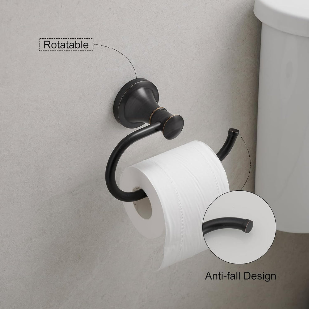 Hoimpro Toilet Paper Holder Towel Ring Set, Wall Mount Oil Rubbed Bronze