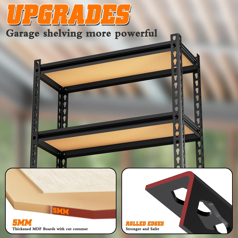 LEVELEVE 5-Tier Storage Shelving Unit, Metal, for Garage, Kitchen, Laundry Ro...