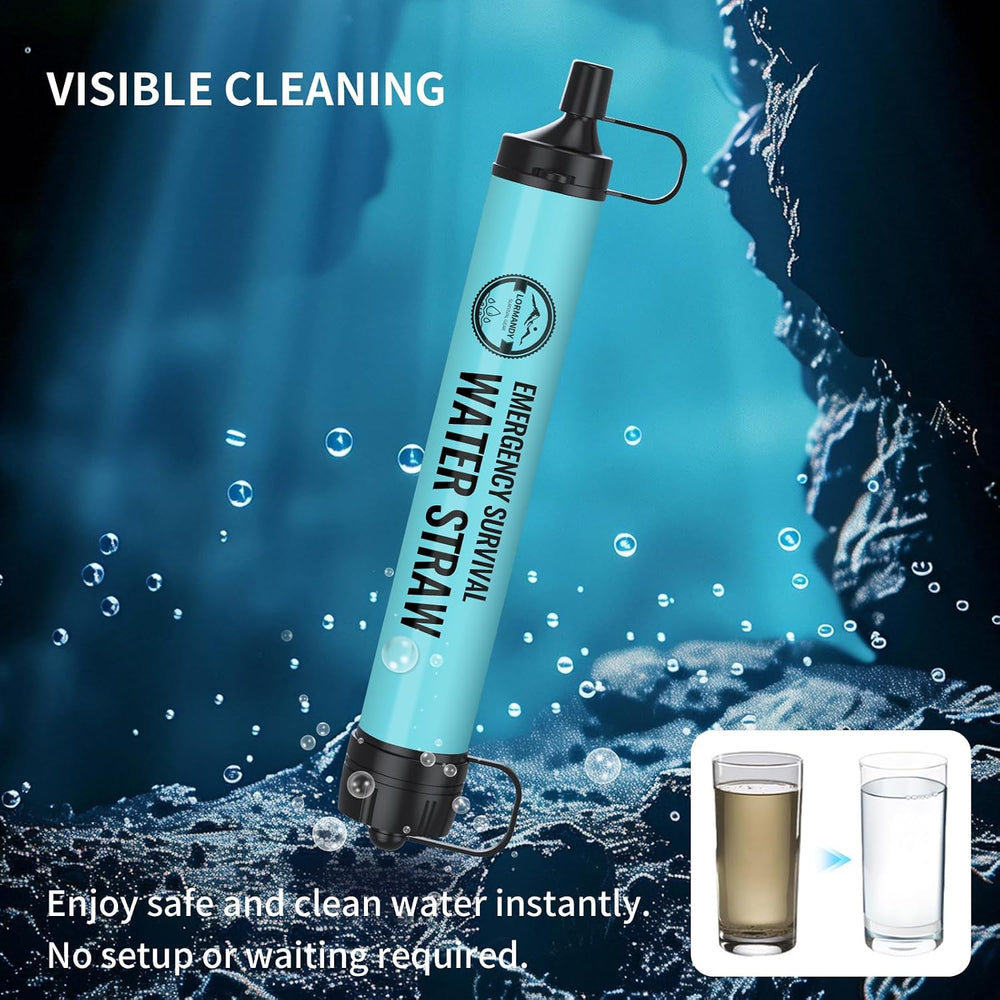 Water Filter Straw 6Packs,New Combo BPA-Free Portable 5L Water Bag