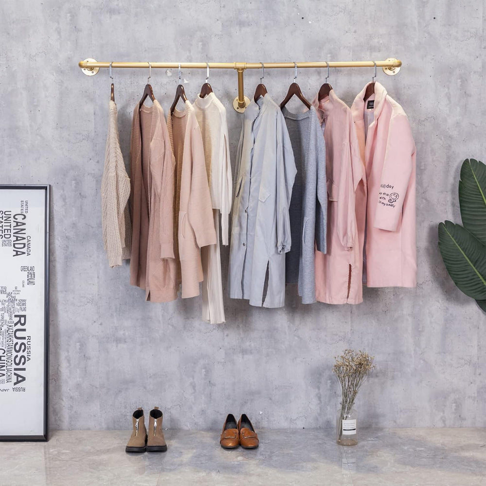 Industrial Retro Wall Mounted Pipe Shelf Bathroom Hanging Towel Rack,Metal Be...