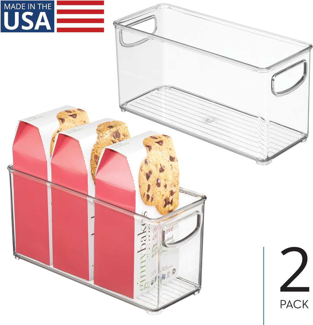 iDesign Plastic Stackable Pantry Bin, Set of 2, Clear