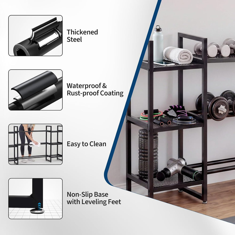 Dumbbell Rack, 720 Lb 3-Tier Weight Rack for Home Gym, Stand Only
