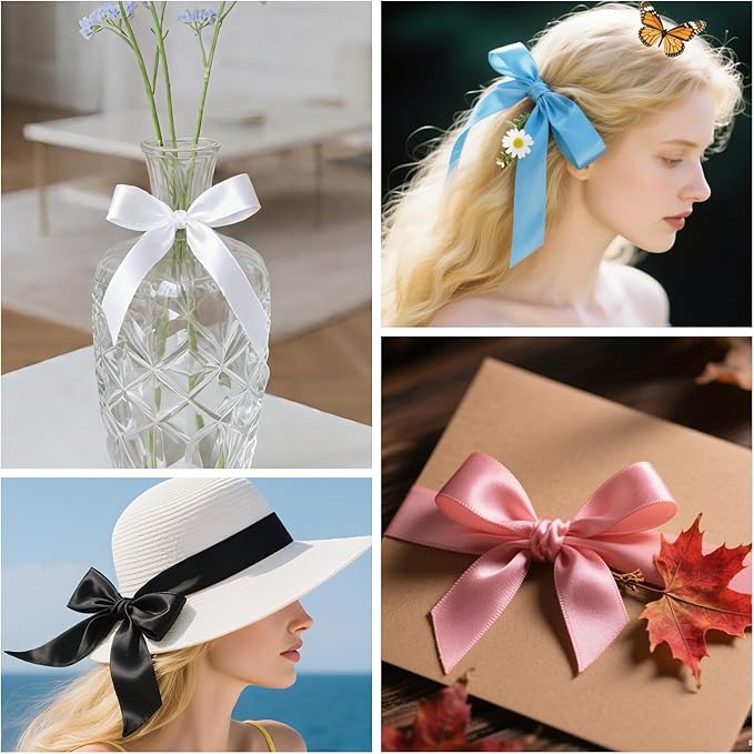 NESCCI 800 Yards Ribbon,1 Inch Satin Ribbon,Single Face Satin Ribbons, Perfec...