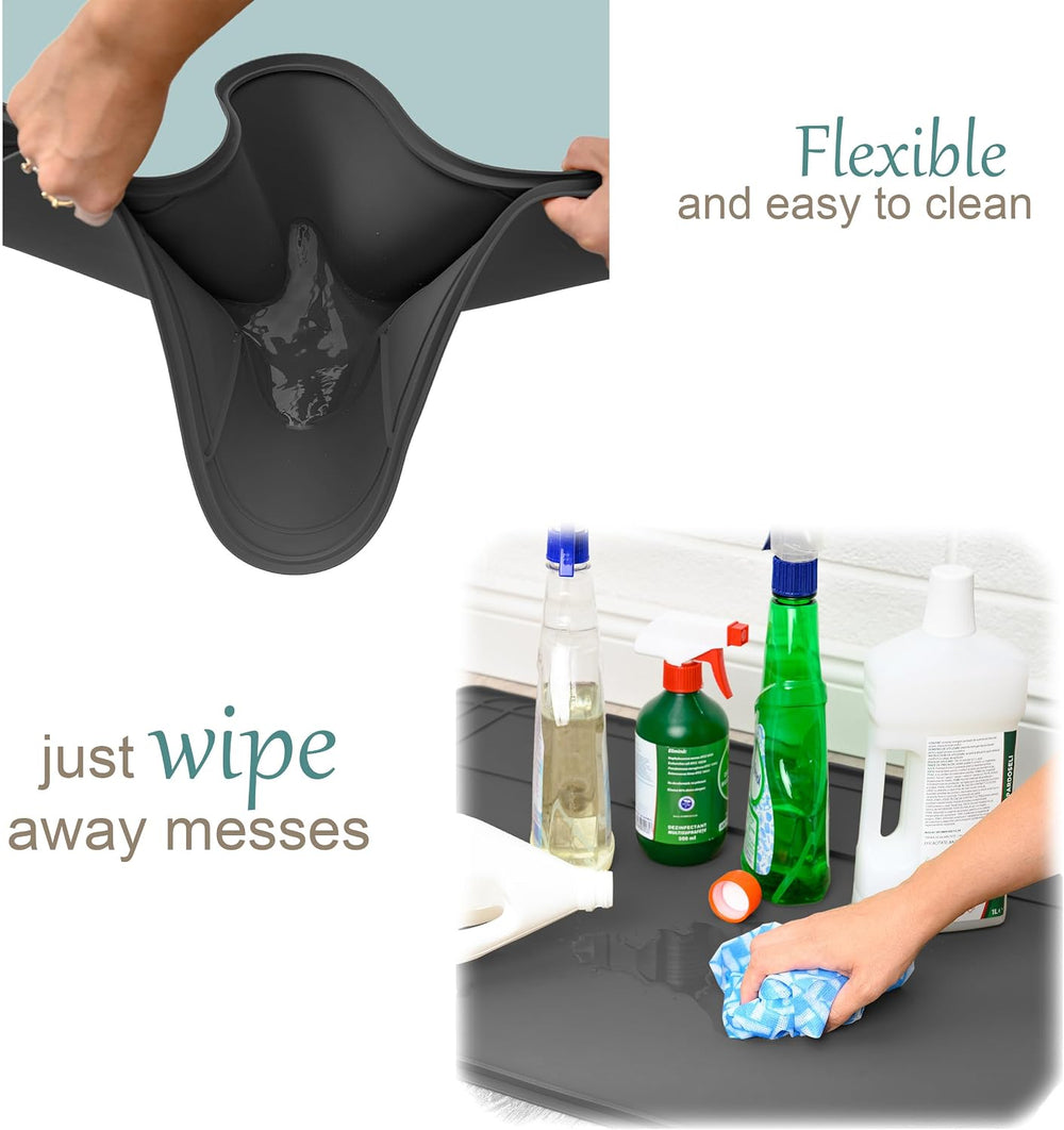 The Original Under Sink Mat - Silicone Waterproof mat, Trimmable, Easy to Cle...