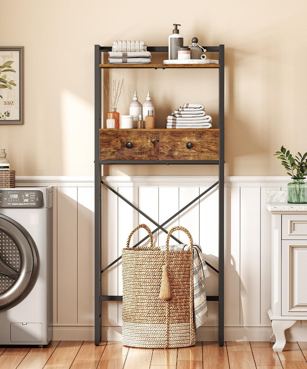 HOOBRO Over The Toilet Storage Rack with 2 Drawers, 3-Tier Bathroom Organizer...