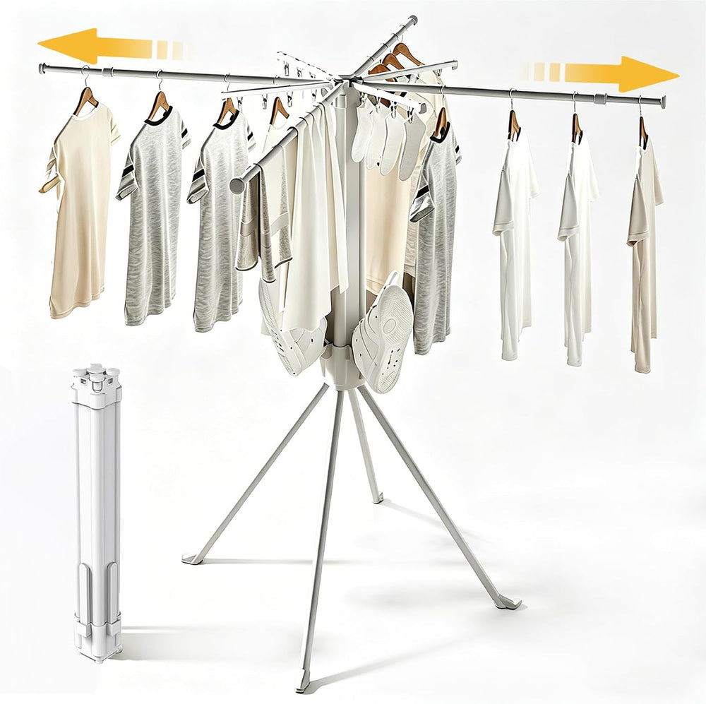 Clothes Drying Rack Foldable, 4-Legged Drying Rack Clothing Floor Standing