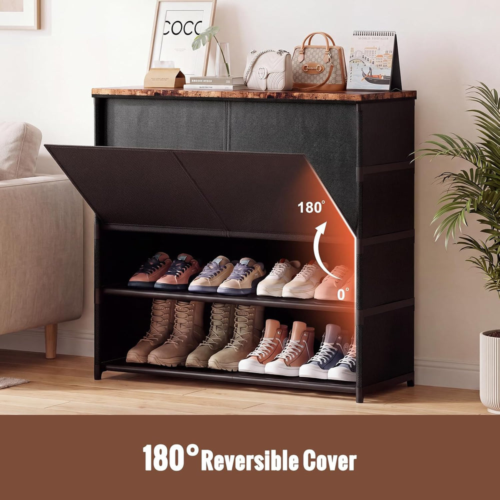 5 Tier Shoe Storage Cabinet with Doors, Sturdy Long Shoe Rack Organizer