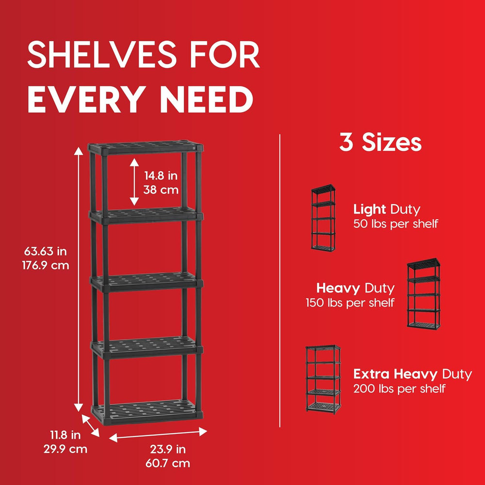 IRIS USA Plastic Storage Shelves |Made in USA| 64"H x 24"W x 12&quo...