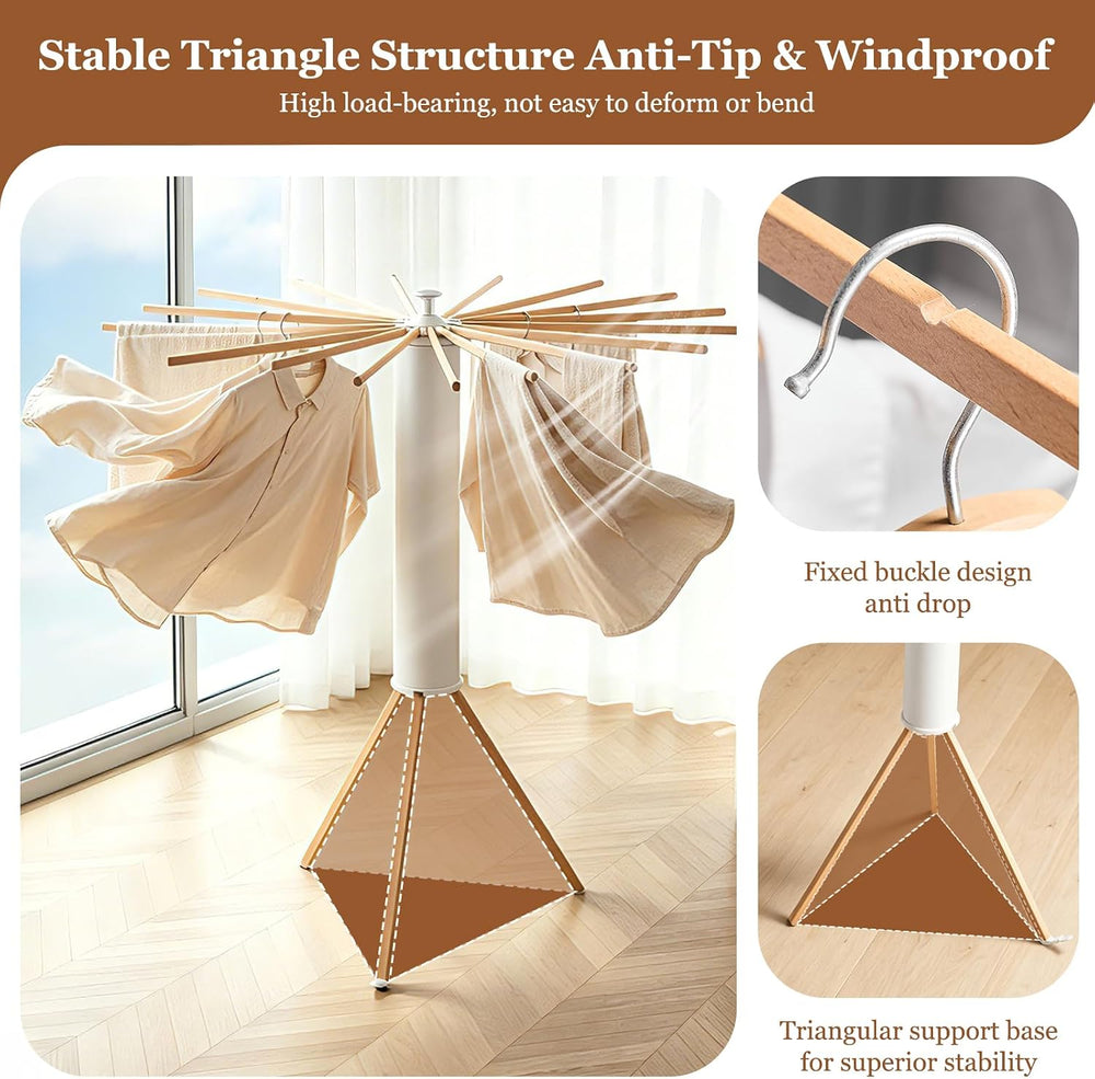 Clothes Drying Rack Tripod, Floor‑Mounted Garment Rack, Portable Drying
