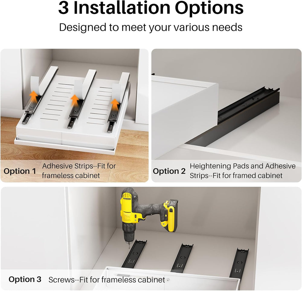 PXRACK Pull out Cabinet Organizer, 2-Pack Expandable(9"-14.2") Sild...