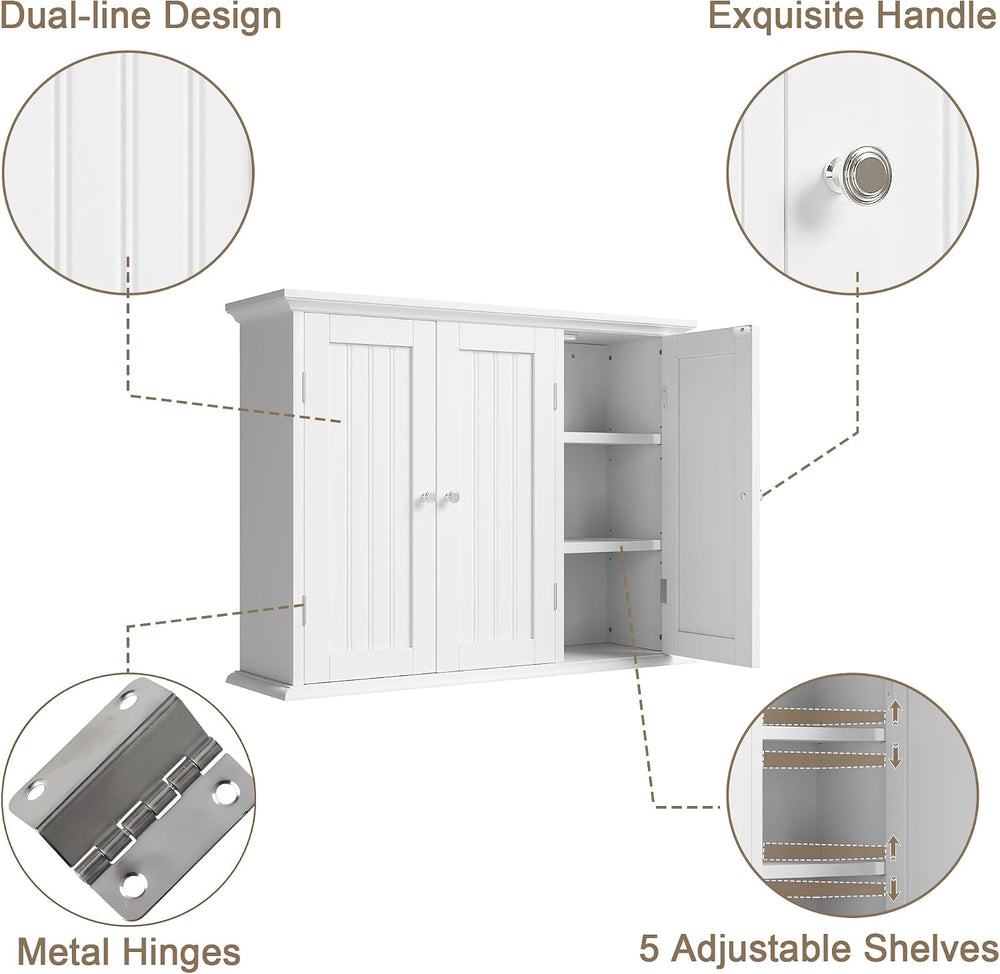 ChooChoo Laundry Cabinet with 3 Doors and Adjustable Shelves