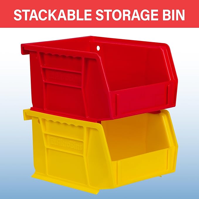 Akro-Mils 30210 AkroBins Plastic Storage Bins, Space-Saving Stackable Bins (2...
