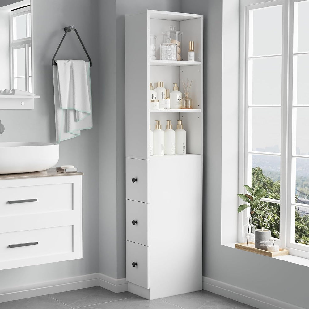 ARTETHYS Tall Slim Bathroom Storage Cabinet with 3 Adjustable Shelves