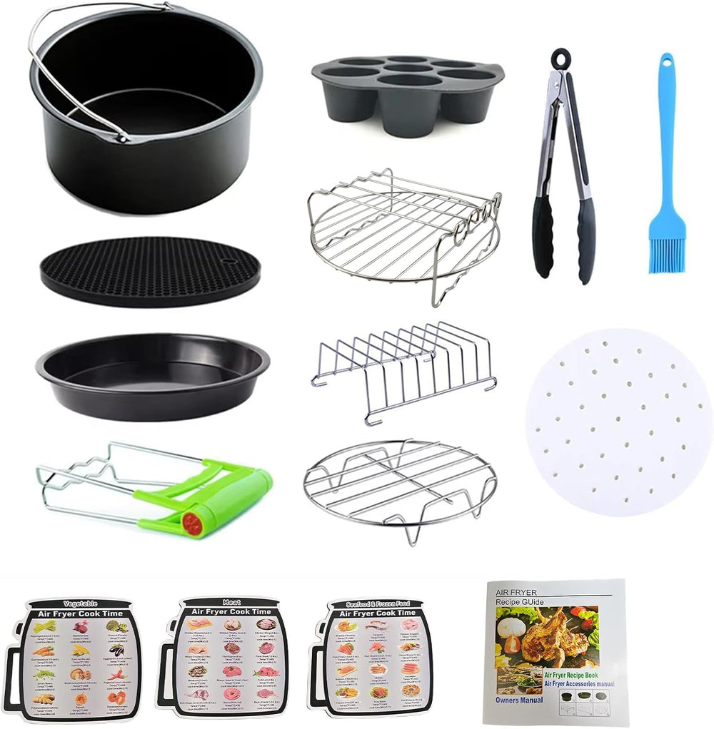 Air Fryer Accessories Kit 12pcs Universal for 4, 4.2, 5, 5.5, 5.8 QT Gowise C...