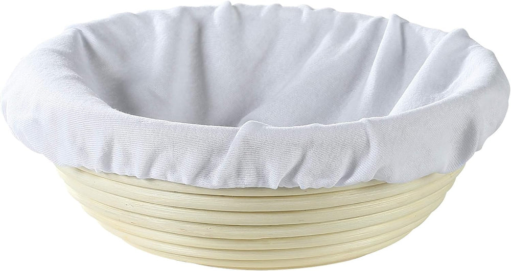 Frieling USA Brotform Round Bread Rising Basket and Liner, 8.5-Inch
