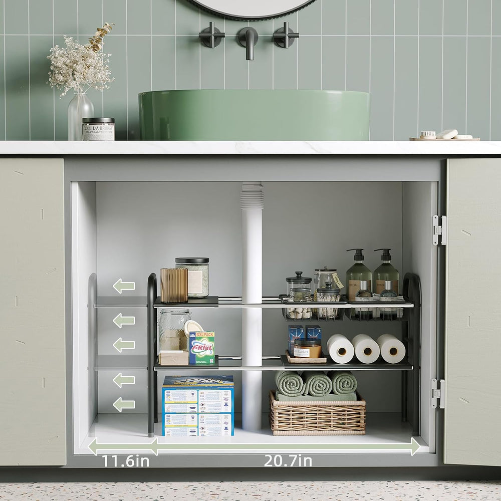 Under Sink Organizers and Storage,Expandable under cabinet organizer Shelf