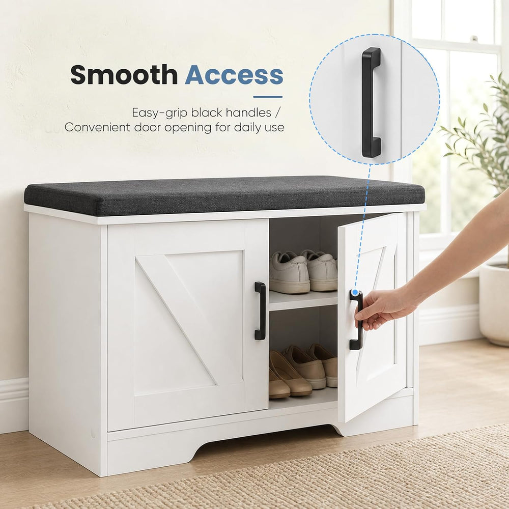 NEWBULIG Shoe Bench with Storage for Entryway, 27.6" Shoe Storage Bench